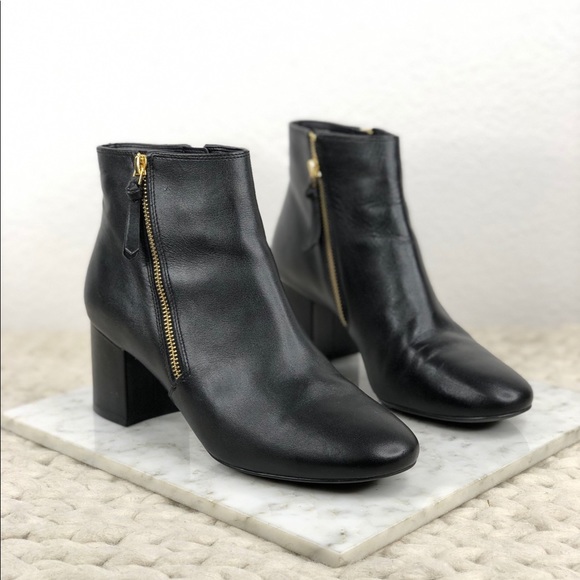 Cole Haan Shoes - Cole Haan Black Leather Heeled Zipper Ankle Boots